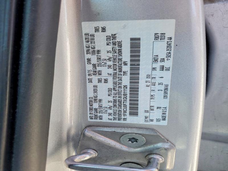 2016 Ford Escape მანქანა იყიდება აუქციონზე, vin: 1FMCU0F7XGUB11126, აუქციონის ნომერი: 52081906