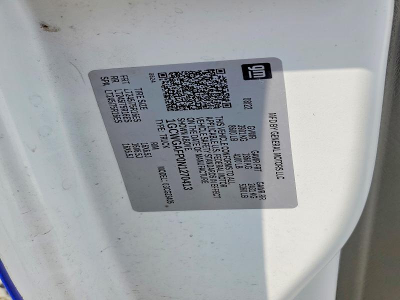 Продажа на аукционе авто 2022 Chevrolet Express G2500, vin: 1GCWGAFP0N1270413, номер лота: 52665276