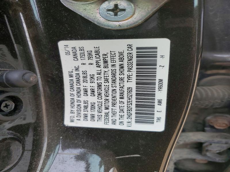 Продажа на аукционе авто 2014 Honda Civic, vin: 2HGFB2F52EH527609, номер лота: 54474906