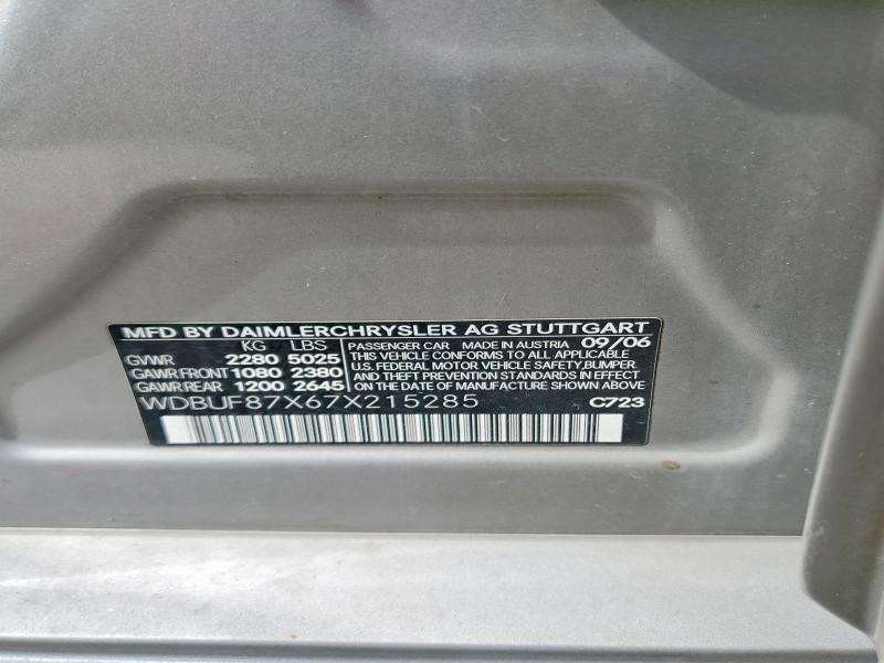 Продаж на аукціоні авто 2007 Mercedes-benz E, vin: WDBUF87X67X215285, номер лоту: 54495796