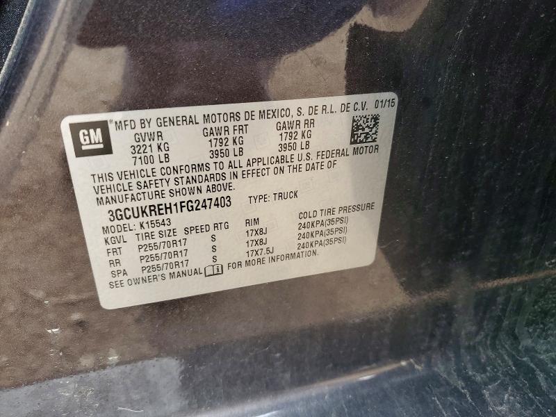 Aukcja sprzedaży 2015 Chevrolet Silverado, vin: 3GCUKREH1FG247403, numer aukcji: 51149176