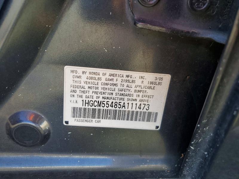 Продаж на аукціоні авто 2005 Honda Accord, vin: 1HGCM55485A111473, номер лоту: 53965316