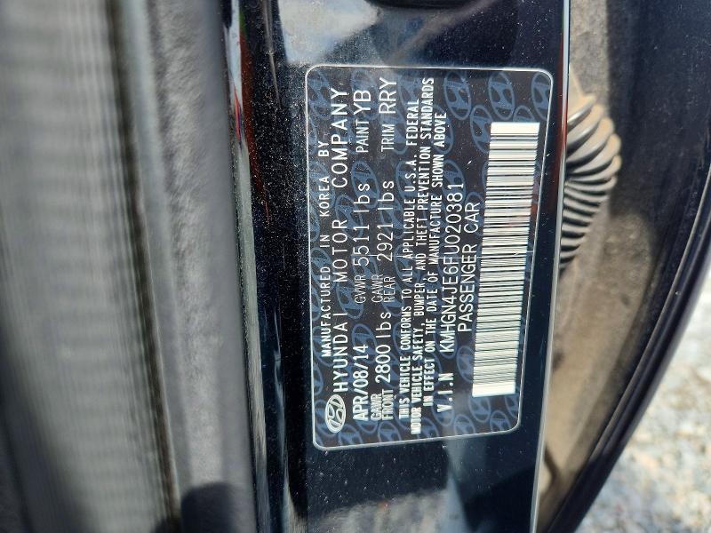 Продаж на аукціоні авто 2015 Hyundai Genesis, vin: KMHGN4JE6FU020381, номер лоту: 55434816