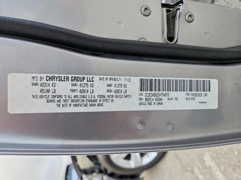2013 Dodge Charger მანქანა იყიდება აუქციონზე, vin: 2C3CDXBG2DH734875, აუქციონის ნომერი: 55209606