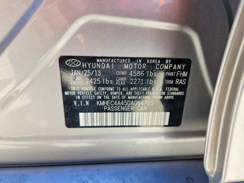 2013 Hyundai Sonata მანქანა იყიდება აუქციონზე, vin: KMHEC4A45DA064729, აუქციონის ნომერი: 52348266