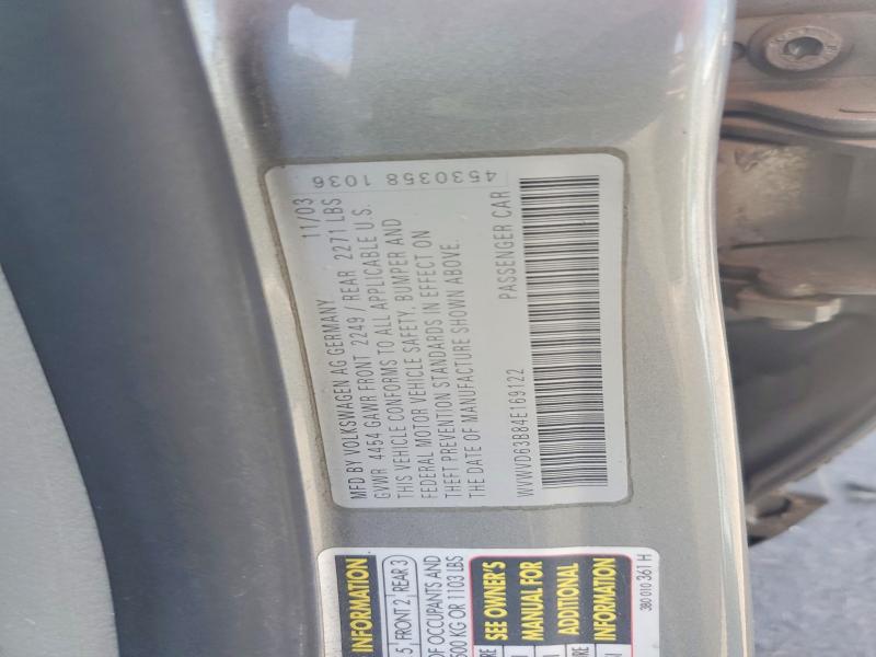 Aukcja sprzedaży 2004 Volkswagen Passat, vin: WVWVD63B84E169122, numer aukcji: 54169036