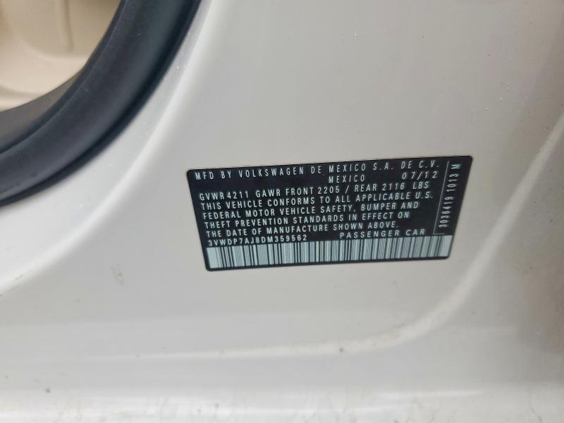 52142386 :رقم المزاد ، 3VWDP7AJ8DM359562 vin ، 2013 Volkswagen Jetta مزاد بيع