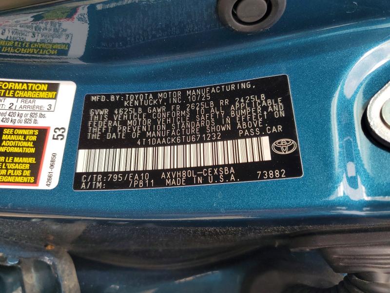 Продажа на аукционе авто 2026 Toyota Camry, vin: 4T1DAACK6TU671232, номер лота: 55537536