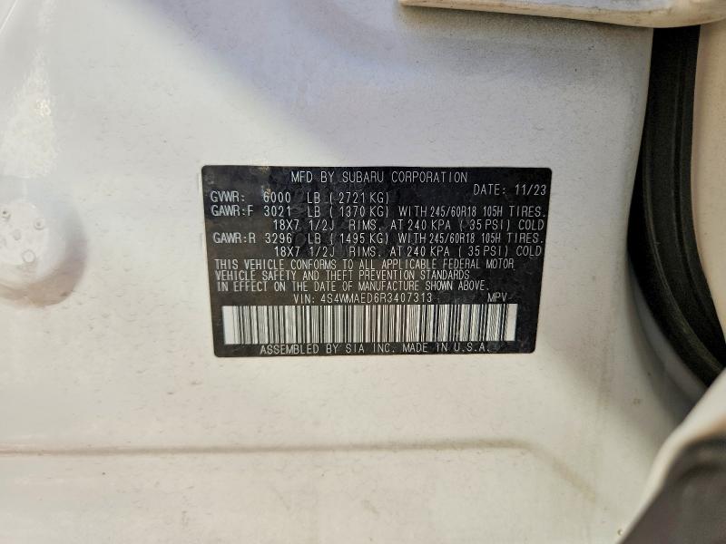 Aukcja sprzedaży 2024 Subaru Ascent, vin: 4S4WMAED6R3407313, numer aukcji: 52885046
