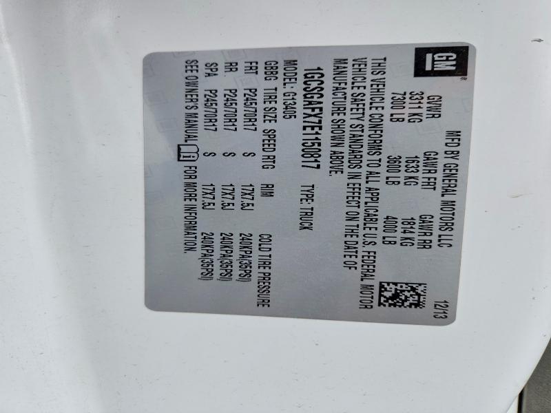 53916026 :رقم المزاد ، 1GCSGAFX7E1150817 vin ، 2014 Chevrolet Express G1500 مزاد بيع