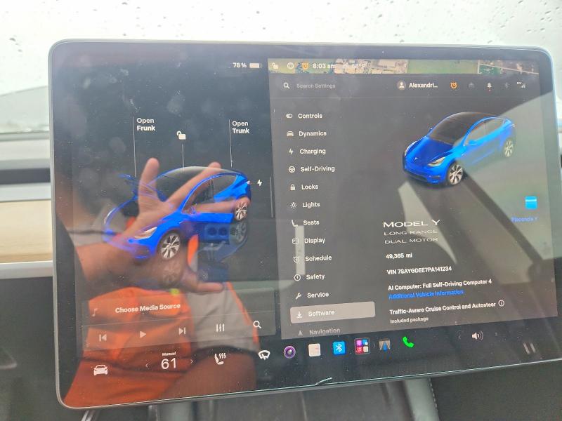 Продажа на аукционе авто 2023 Tesla Model Y, vin: 7SAYGDEE7PA141234, номер лота: 54881006