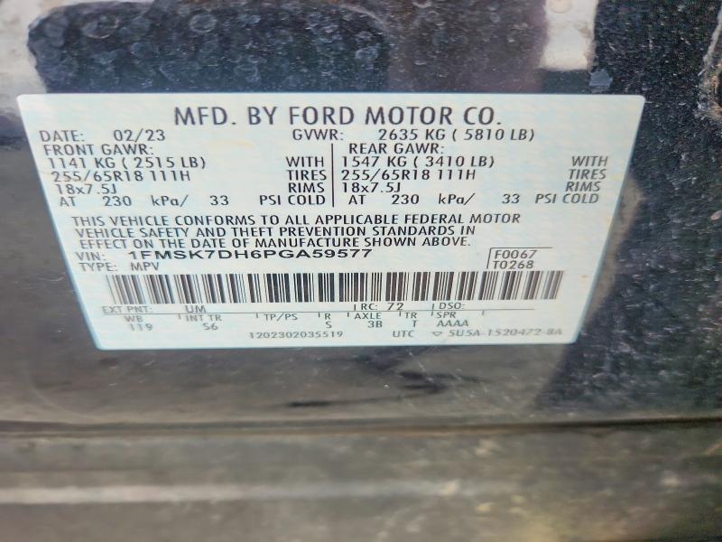 Продаж на аукціоні авто 2023 Ford Explorer, vin: 1FMSK7DH6PGA59577, номер лоту: 52613426