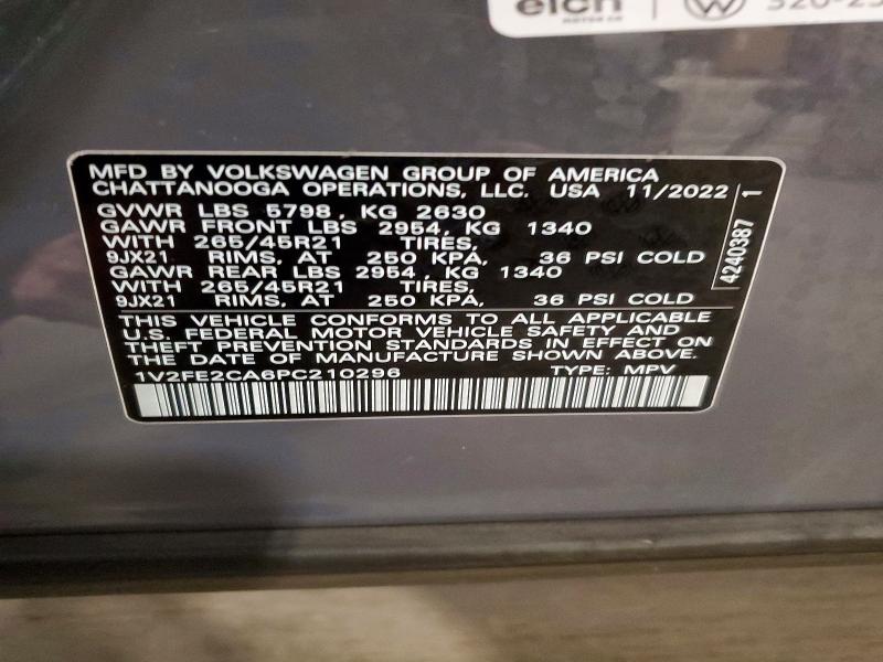 52081506 :رقم المزاد ، 1V2FE2CA6PC210296 vin ، 2023 Volkswagen Atlas Cross Sport مزاد بيع