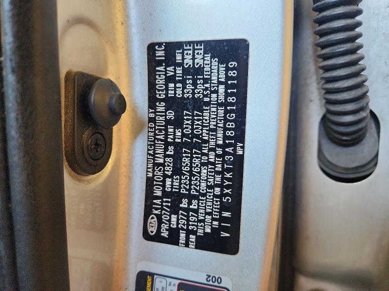 Продаж на аукціоні авто 2011 Kia Sorento, vin: 5XYKT3A18BG181189, номер лоту: 52025906