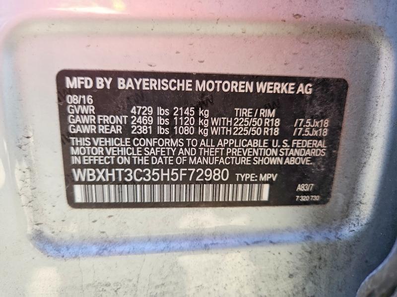 53023286 :رقم المزاد ، WBXHT3C35H5F72980 vin ، 2017 Bmw X1 مزاد بيع