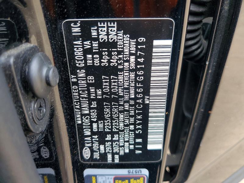 Aukcja sprzedaży 2015 Kia Sorento, vin: 5XYKTCA66FG614719, numer aukcji: 53340696