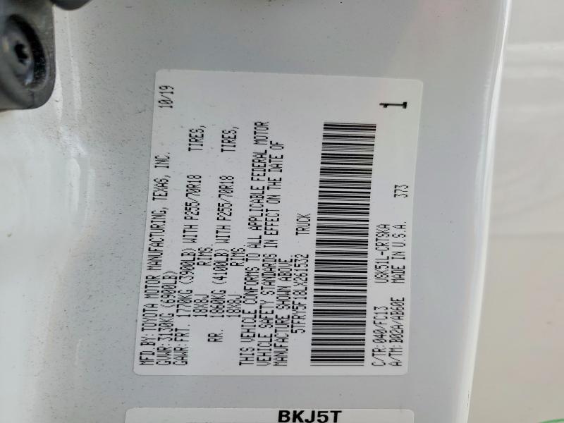 2020 Toyota Tundra მანქანა იყიდება აუქციონზე, vin: 5TFRY5F18LX261532, აუქციონის ნომერი: 55093816