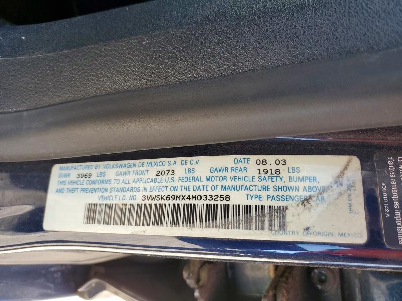 Продаж на аукціоні авто 2004 Volkswagen Jetta, vin: 3VWSK69MX4M033258, номер лоту: 52949696