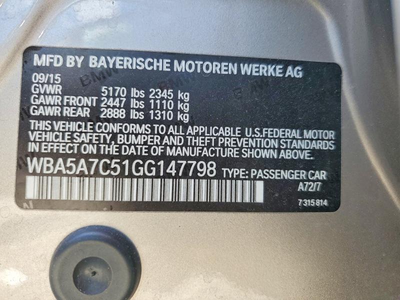 Продаж на аукціоні авто 2016 Bmw 528, vin: WBA5A7C51GG147798, номер лоту: 52228076