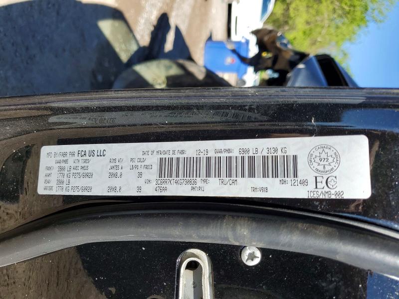 54514326 :رقم المزاد ، 3C6RR7KT4KG730836 vin ، 2019 Ram 1500 Classic مزاد بيع