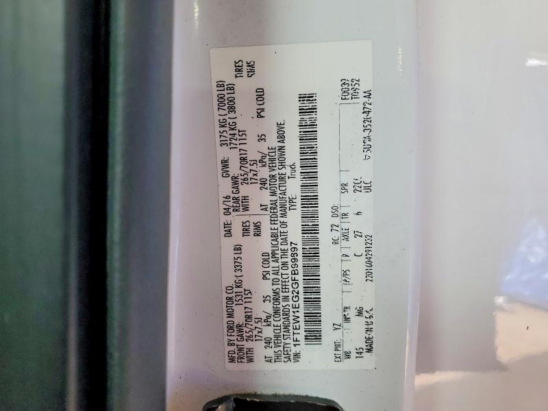 Aukcja sprzedaży 2016 Ford F150, vin: 1FTEW1EG2GFB99897, numer aukcji: 53735376