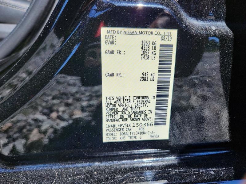 Продаж на аукціоні авто 2020 Nissan Altima, vin: 1N4BL4EV5LC150366, номер лоту: 53735616