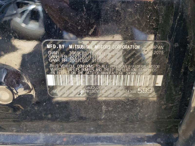 53428826 :رقم المزاد ، JA32U2FU9FU020640 vin ، 2015 Mitsubishi Lancer مزاد بيع