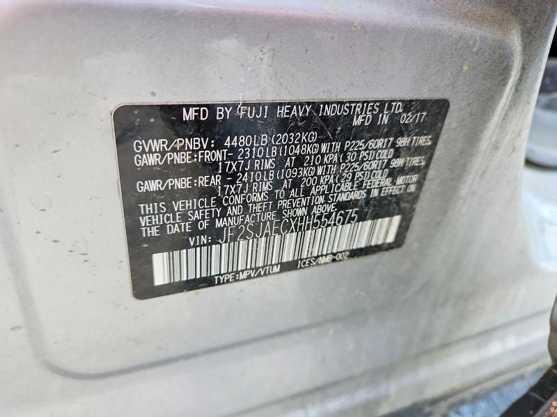 Aukcja sprzedaży 2017 Subaru Forester, vin: JF2SJAECXHH554675, numer aukcji: 53128426