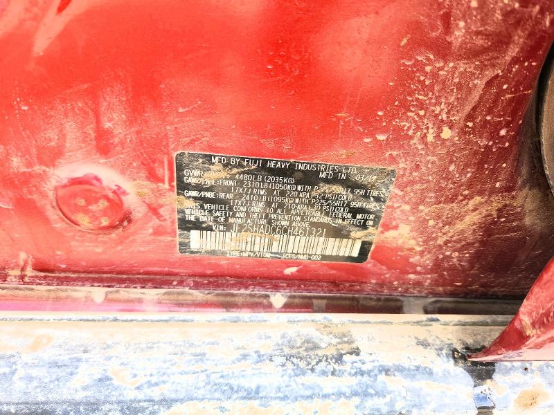Aukcja sprzedaży 2012 Subaru Forester, vin: JF2SHADC6CH461321, numer aukcji: 55321296