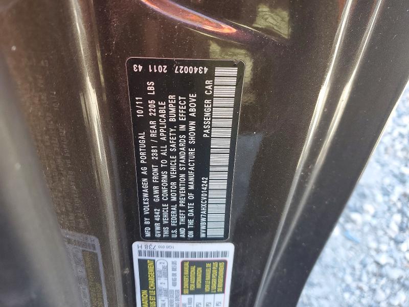 Aukcja sprzedaży 2012 Volkswagen Eos, vin: WVWBW7AHXCV014242, numer aukcji: 52709676