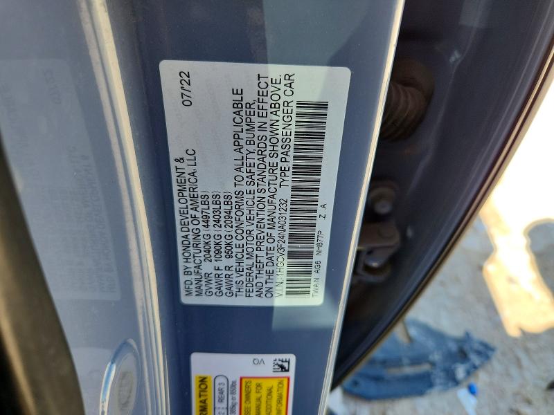 55117736 :رقم المزاد ، 1HGCV3F24NA031232 vin ، 2022 Honda Accord مزاد بيع