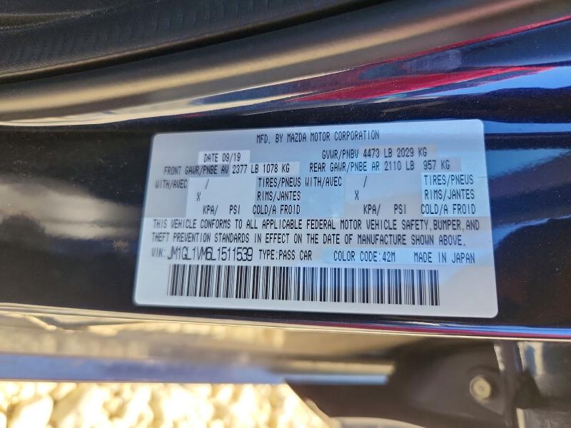 Продажа на аукционе авто 2020 Mazda 6, vin: JM1GL1VM6L1511539, номер лота: 52698246