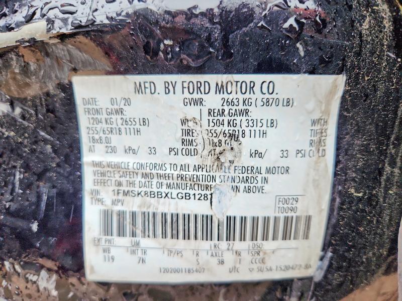 Продажа на аукционе авто 2020 Ford Explorer, vin: 1FMSK8BBXLGB12876, номер лота: 52409306