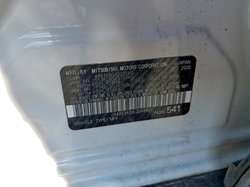 Продаж на аукціоні авто 2020 Mitsubishi Outlander, vin: JA4AZ3A3XLZ048801, номер лоту: 51898516