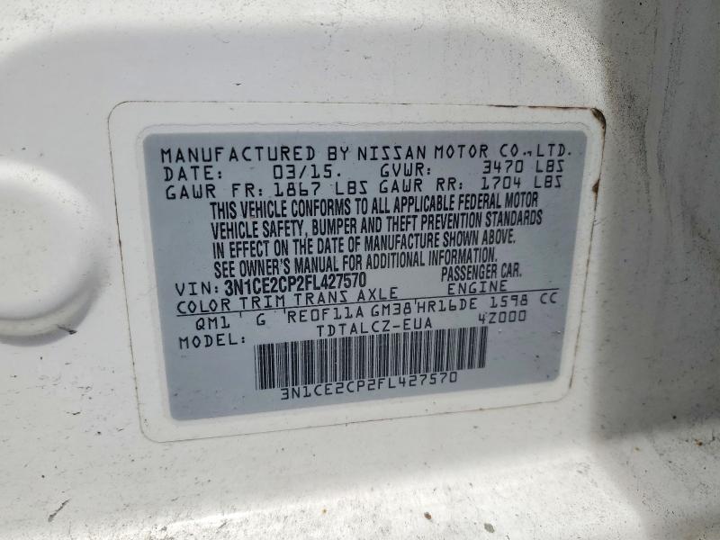 Продажа на аукционе авто 2015 Nissan Versa Note, vin: 3N1CE2CP2FL427570, номер лота: 55795466