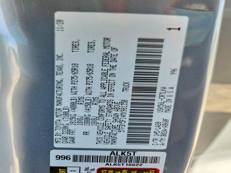 Продаж на аукціоні авто 2021 Toyota Tundra, vin: 5TFBY5F14MX981350, номер лоту: 53390706