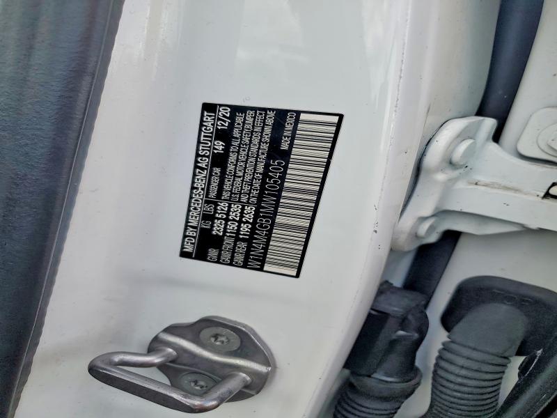 54636936 :رقم المزاد ، W1N4M4GB1MW105405 vin ، 2021 Mercedes-benz Glb مزاد بيع