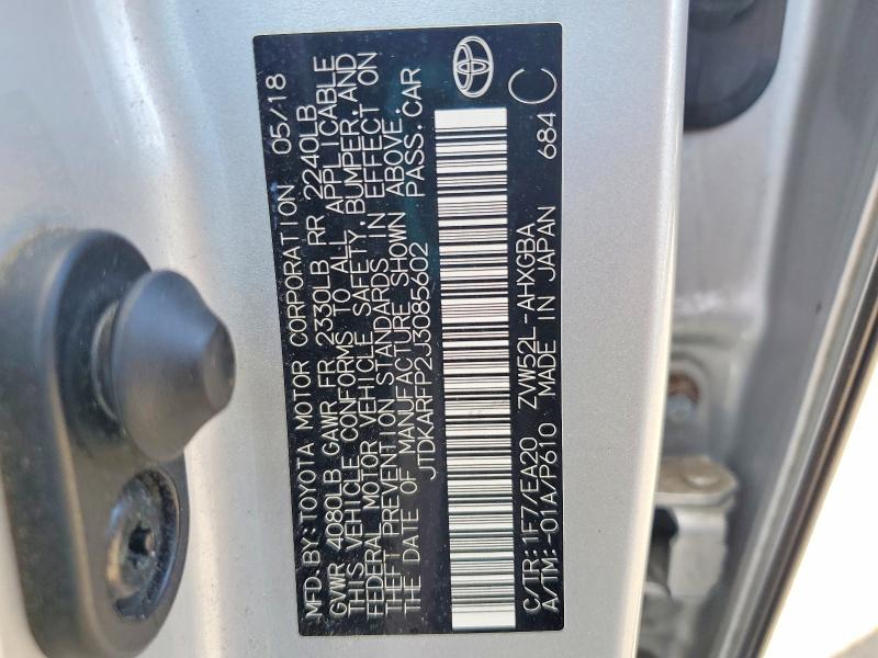 Aukcja sprzedaży 2018 Toyota Prius Prime, vin: JTDKARFP2J3085602, numer aukcji: 52293586
