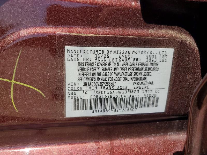 54013686 :رقم المزاد ، 3N1AB8CV3SY288807 vin ، 2025 Nissan Sentra مزاد بيع