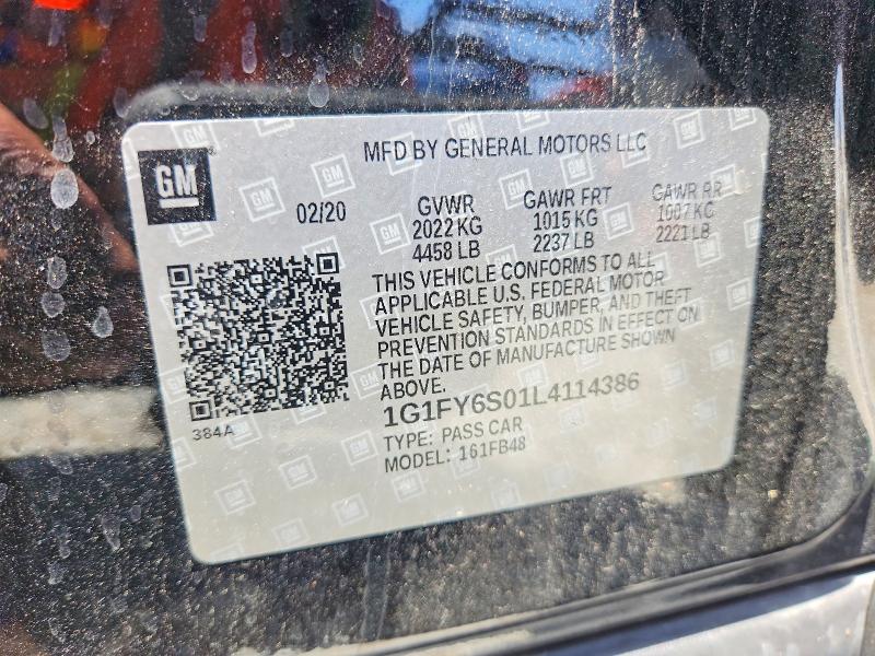 Продажа на аукционе авто 2020 Chevrolet Bolt Ev, vin: 1G1FY6S01L4114386, номер лота: 54325756