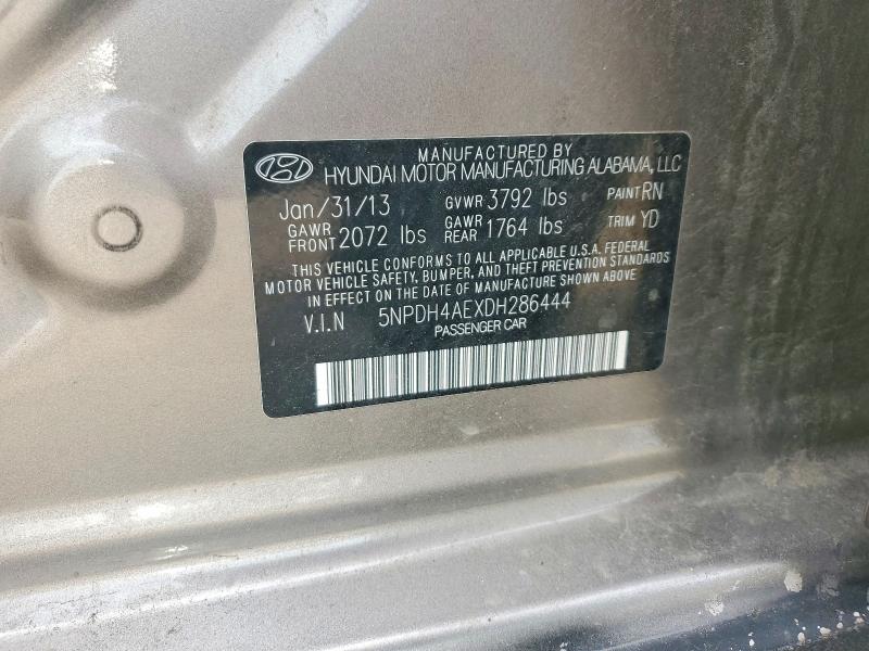 Продажа на аукционе авто 2013 Hyundai Elantra, vin: 5NPDH4AEXDH286444, номер лота: 54492896