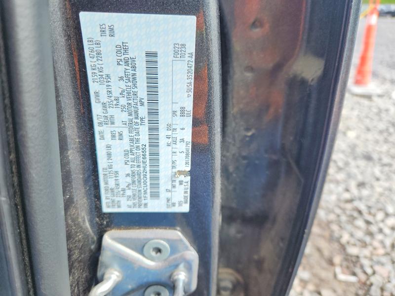 52509216 :رقم المزاد ، 1FMCU0G92HUE66552 vin ، 2017 Ford Escape مزاد بيع
