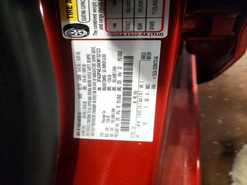 52228656 :رقم المزاد ، 3FADP4EJ0KM132123 vin ، 2019 Ford Fiesta مزاد بيع
