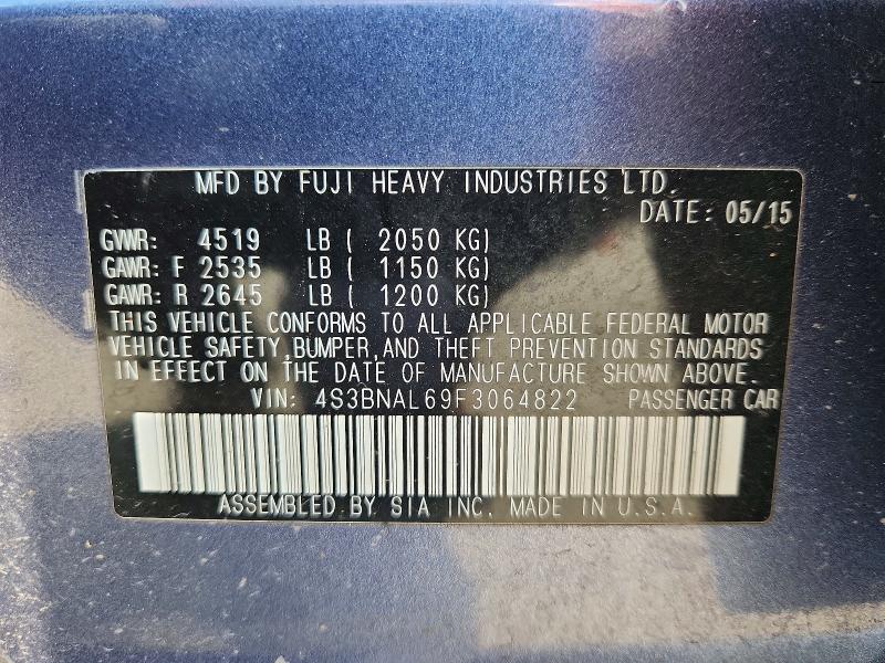 54052946 :رقم المزاد ، 4S3BNAL69F3064822 vin ، 2015 Subaru Legacy مزاد بيع
