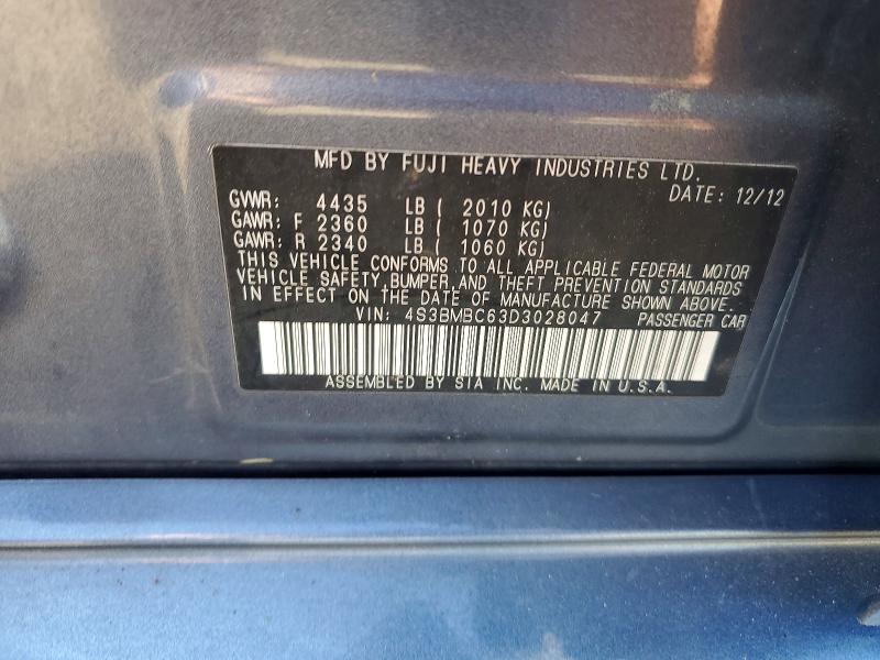 Aukcja sprzedaży 2013 Subaru Legacy, vin: 4S3BMBC63D3028047, numer aukcji: 53016696