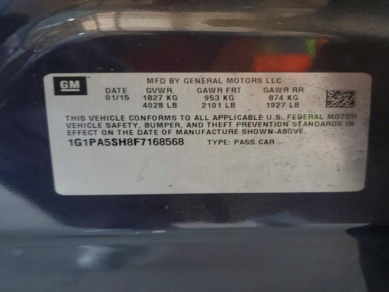 54877496 :رقم المزاد ، 1G1PA5SH8F7168568 vin ، 2015 Chevrolet Cruze مزاد بيع