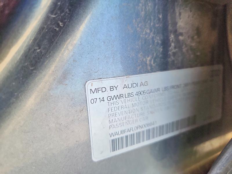 52911846 :رقم المزاد ، WAUBFAFL0FN008641 vin ، 2015 Audi A4 مزاد بيع