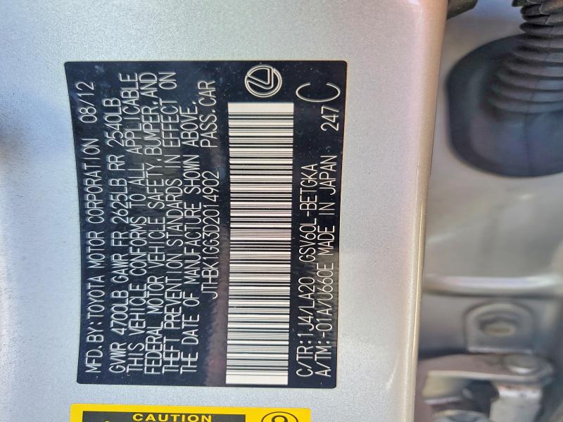 Aukcja sprzedaży 2013 Lexus Es, vin: JTHBK1GG3D2014902, numer aukcji: 52556526
