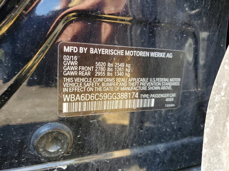Продажа на аукционе авто 2016 Bmw 650, vin: WBA6D6C59GG388174, номер лота: 53054926