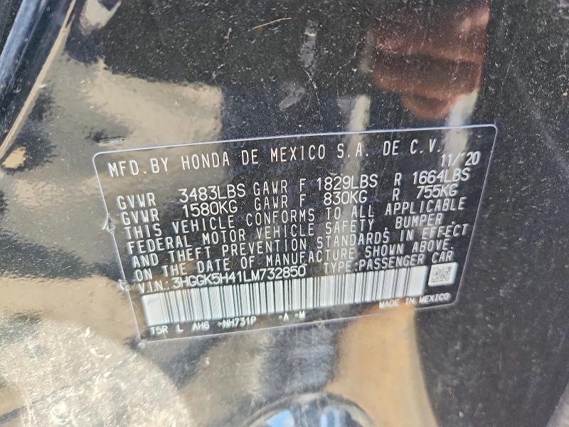 52769086 :رقم المزاد ، 3HGGK5H41LM732850 vin ، 2020 Honda Fit مزاد بيع